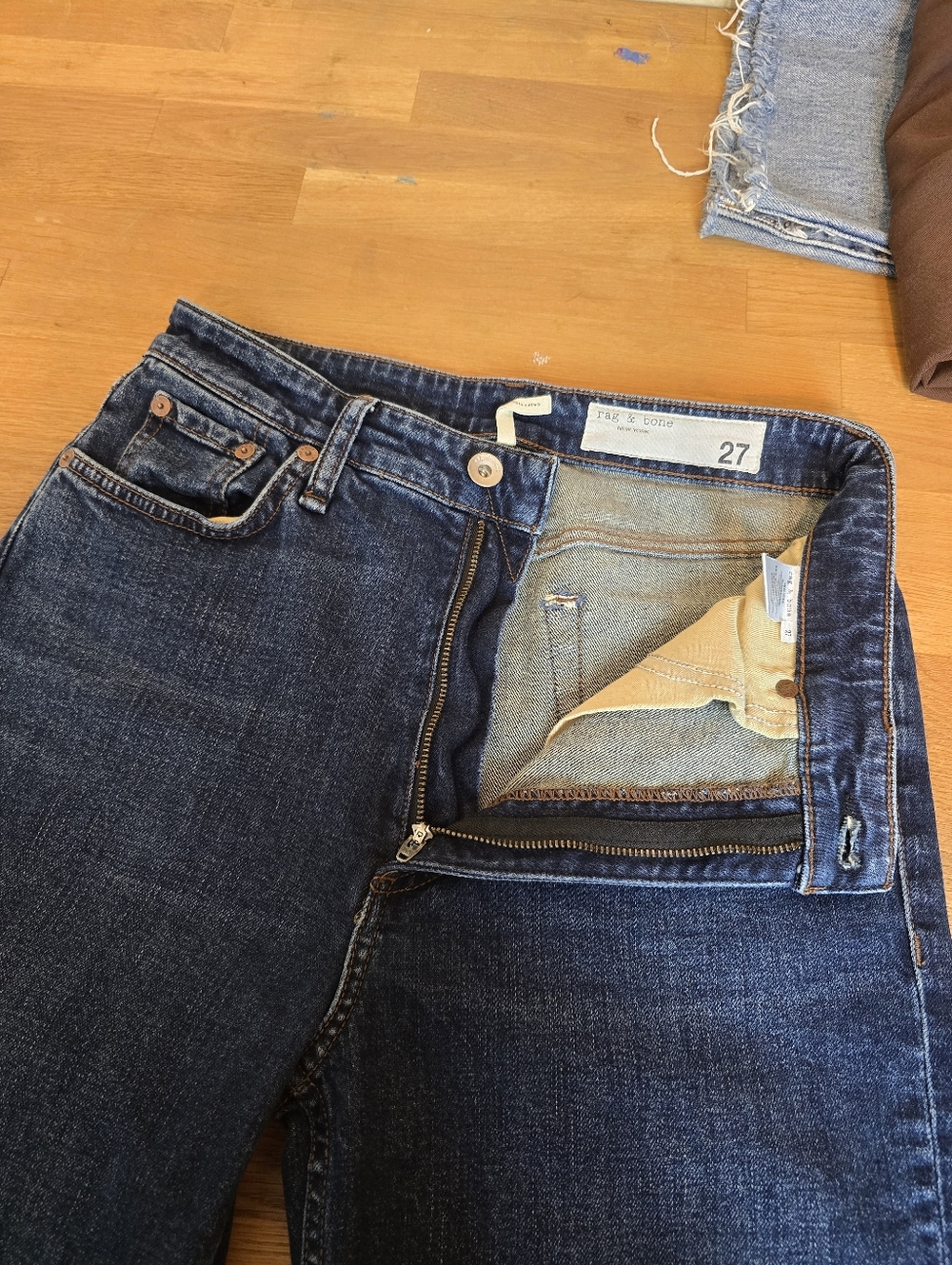 Rag & Bone Casey High Rise Ankle Flare Jeans Size 27 Dark Wash Chelsea - Picture 9 of 12